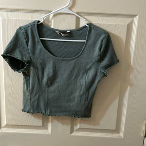 Neutral green crop top